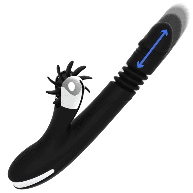 Stimulateur up/down clitoris & vaginal - Black&Silver