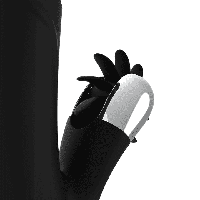 Stimulateur up/down clitoris & vaginal - Black&Silver