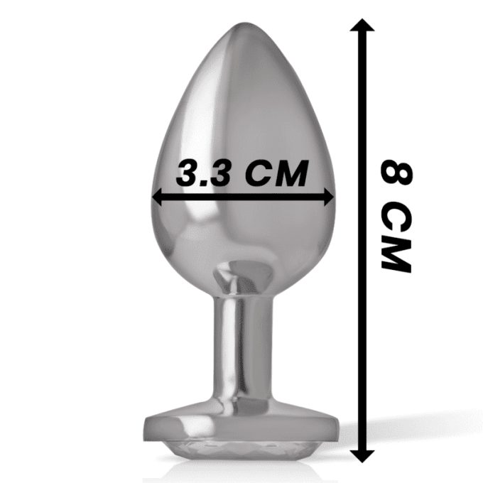 Plug anal métal avec bijoux rond (coloris selon stock) - Intense