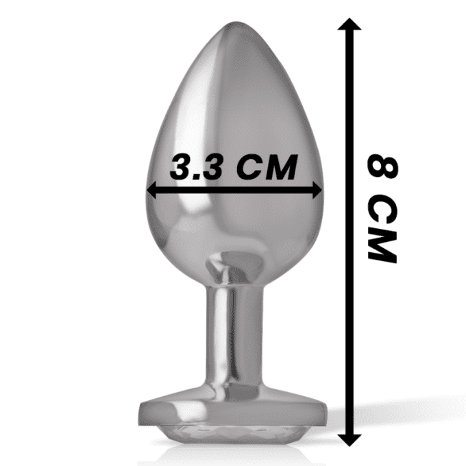 Plug anal métal avec bijoux cœur (coloris selon stock) - Intense