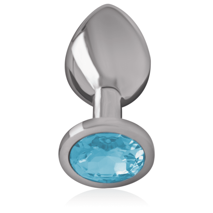 Plug anal métal avec bijoux rond (coloris selon stock) - Intense