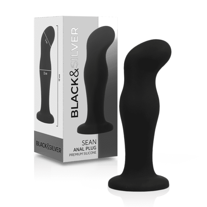 Plug anal premium silicone - Black&Silver