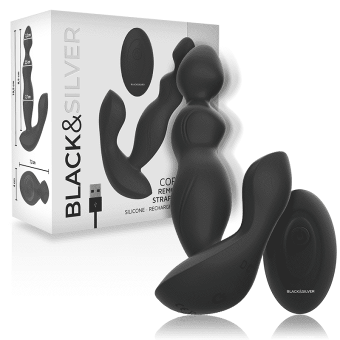 Stimulateur anal vibrant avec télécommande - Black&Silver