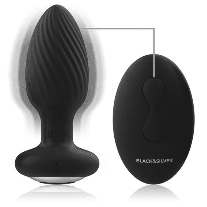 Stimulateur rotator plug anal - Black&Silver 