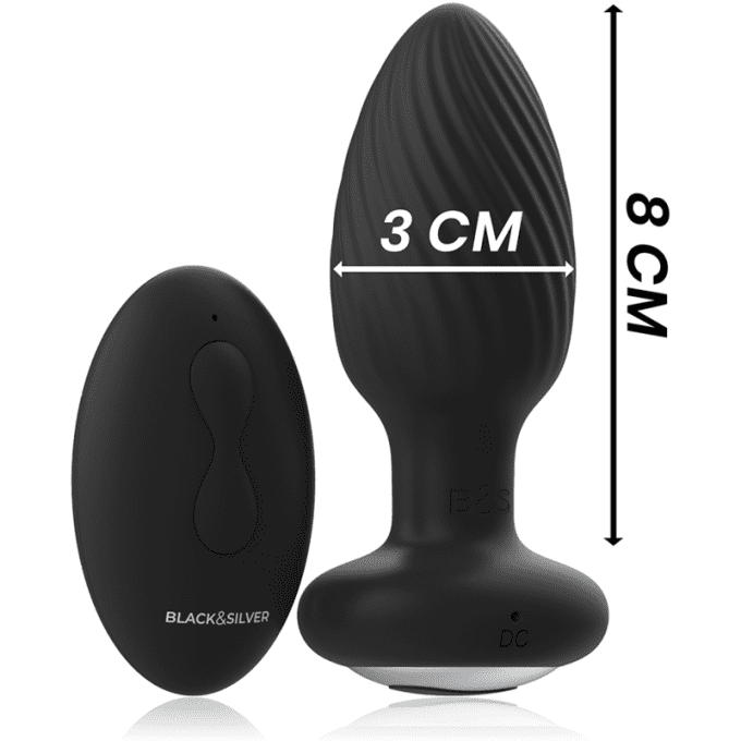 Stimulateur rotator plug anal - Black&Silver 