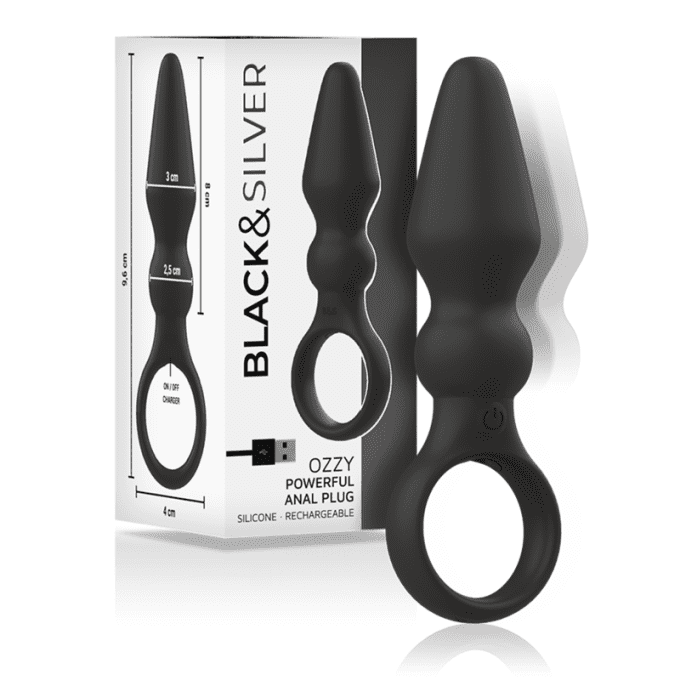 Stimulateur vibrant plug anal - Black&Silver 