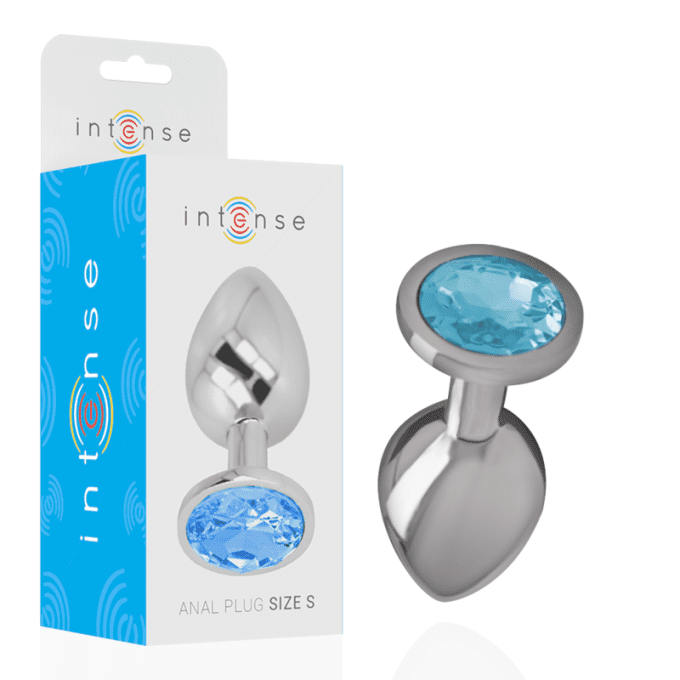 Plug anal métal avec bijoux rond (coloris selon stock) - Intense
