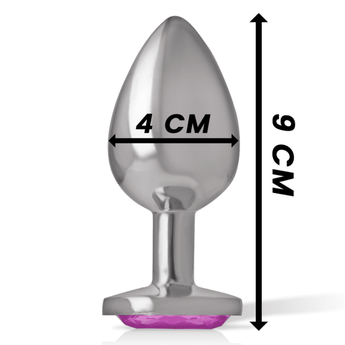 Plug anal métal avec bijoux rond (coloris selon stock) - Intense