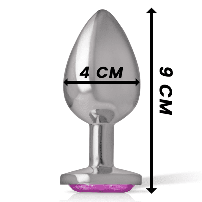 Plug anal métal avec bijoux cœur (coloris selon stock) - Intense