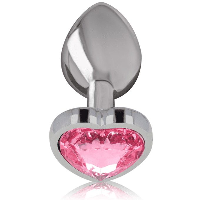 Plug anal métal avec bijoux cœur (coloris selon stock) - Intense