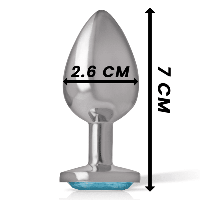 Plug anal métal avec bijoux rond (coloris selon stock) - Intense