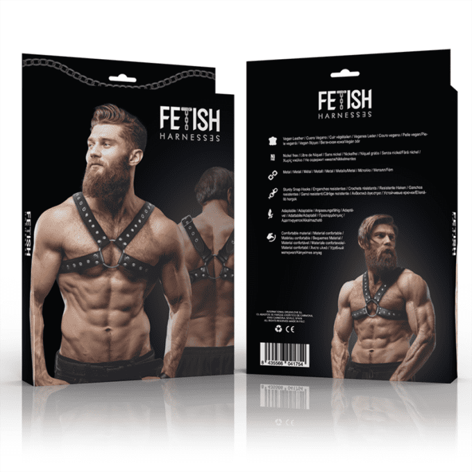 Harnais de poitrine croisé avec clou homme - Fetish submissive