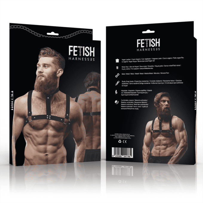 Harnais de poitrine réglable avec collier homme - Fetish submissive