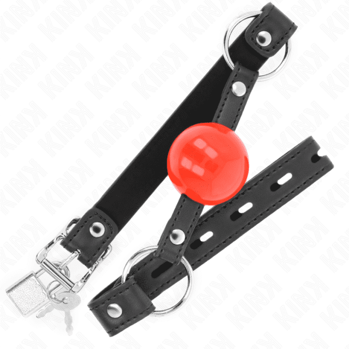 Baillon SM avec boule rouge et cadenas - Kink