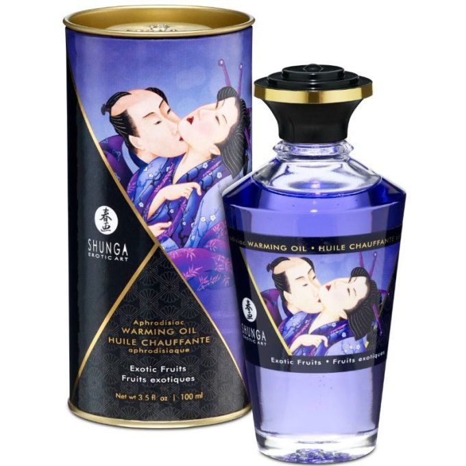 Huile de massage effet chaleur fruits exotiques - Shunga