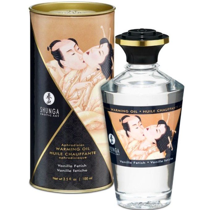 Huile de massage effet chaleur vanille - Shunga