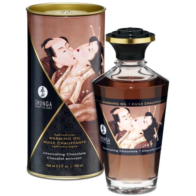 Huile de massage effet chaleur chocolat - Shunga