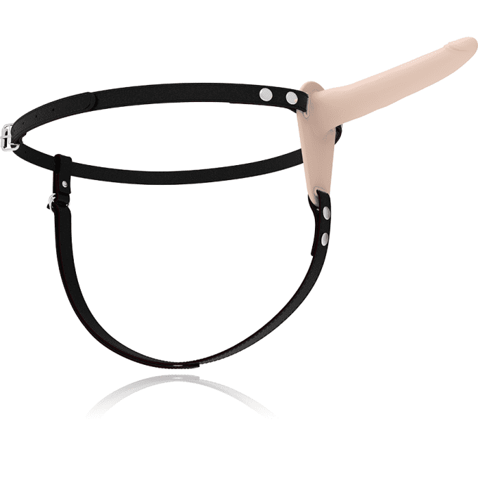 Harnais unisexe avec gode silicone 15 cm (chair) - Fetish submissive