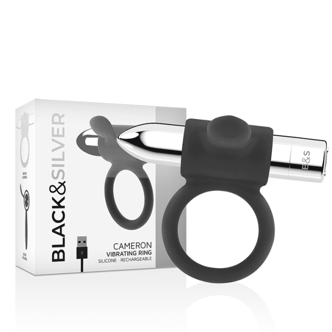 Anneau cockring vibrant - Black&Silver
