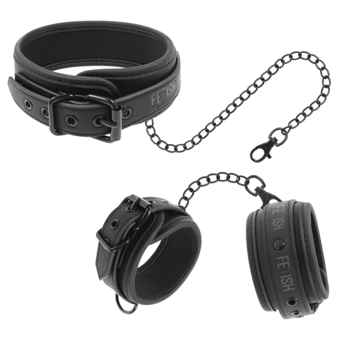 Collier et menottes avec chaine - Fetish submissive